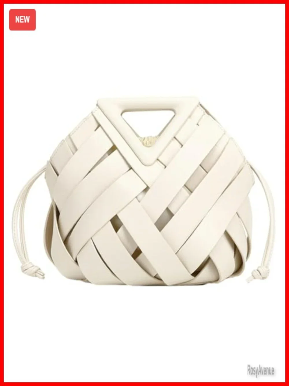 Vegan Leather Woven Clutch Crossbody Bag with Top Handle